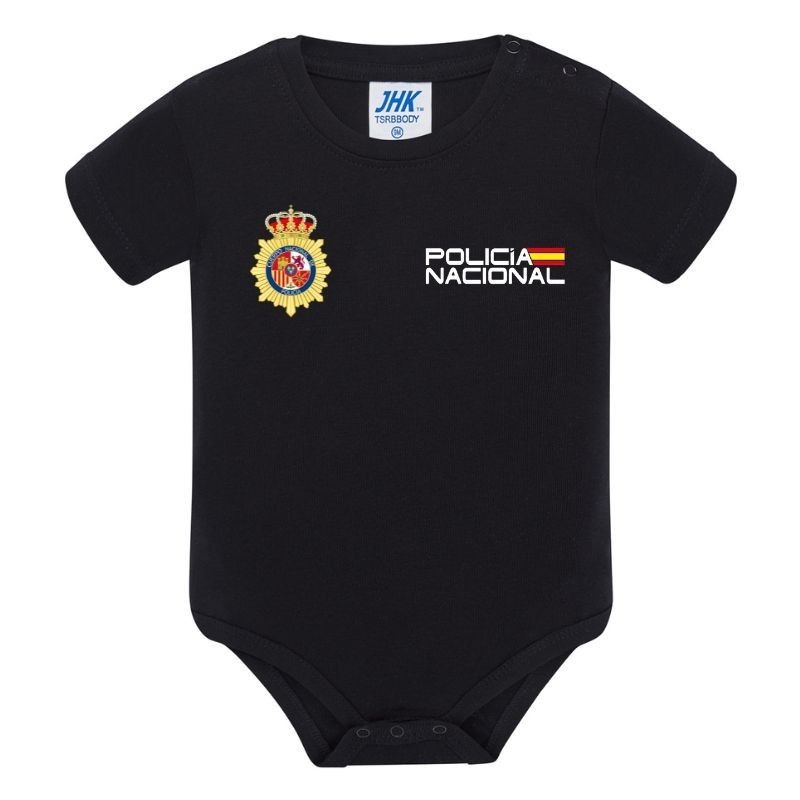Body para bebe negro POLICÍA NACIONAL