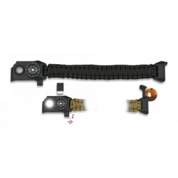 Pulsera paracord negra multiusos