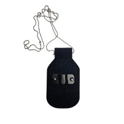 Porta placa con cadena y pinza