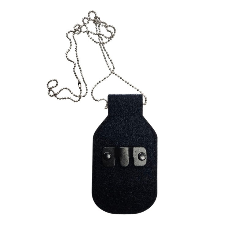 Porta placa con cadena y pinza