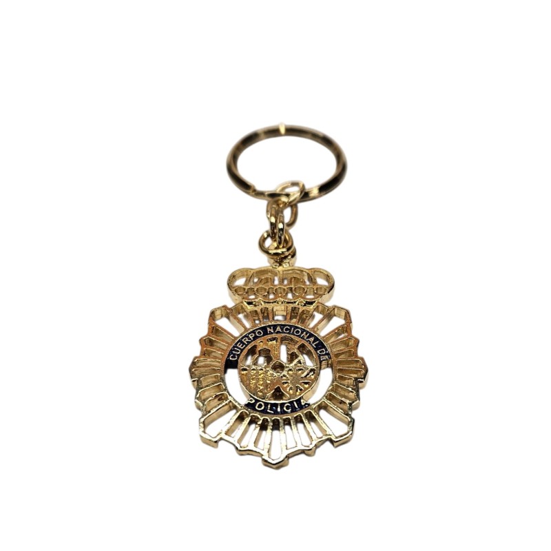 LLAVERO POLICÍA NACIONAL METAL DORADO